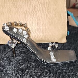 Black Studded Women's Heels
